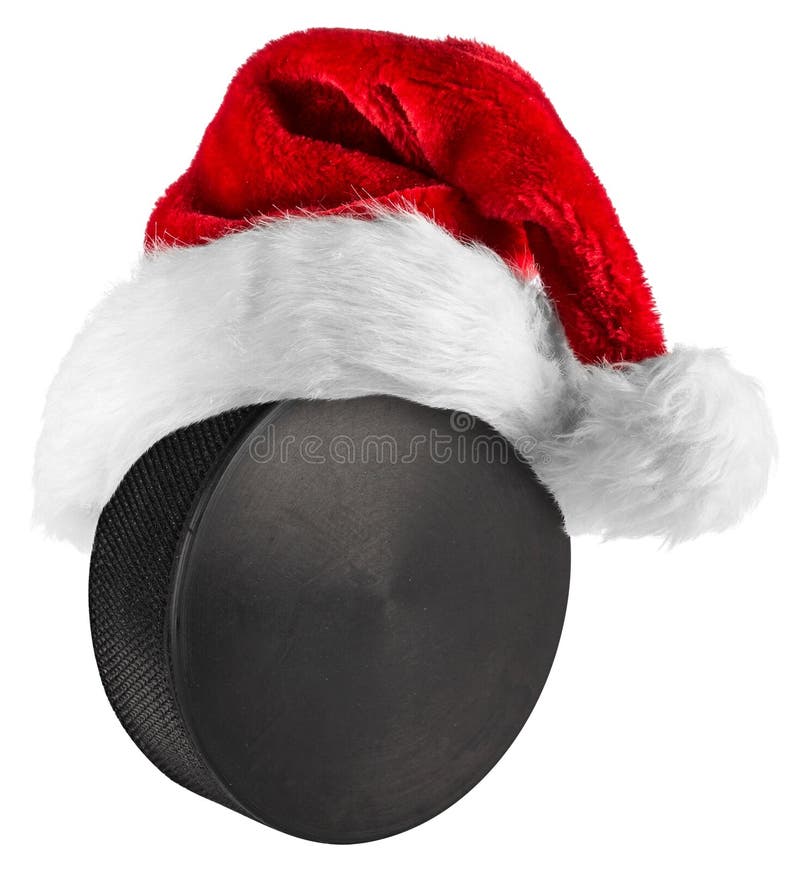Download Ice Hockey Puck Santa Hat Royalty Free Stock Image - Image ...