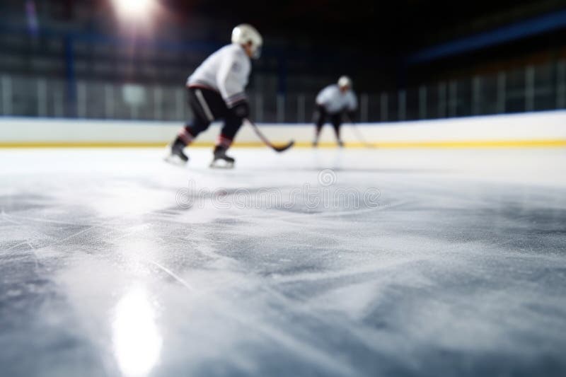 Ice Hockey Puck Sliding on a Ice Rink Stock Image Image of sports