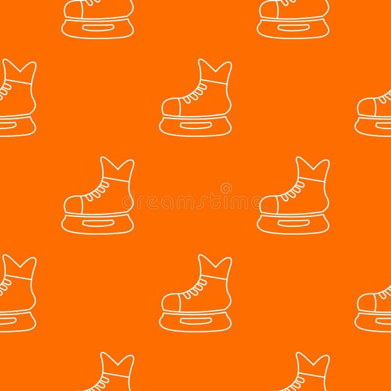Ice Hockey Skate Pattern Vector Orange Stock Vector Illustration of equipment, footgear 154300128