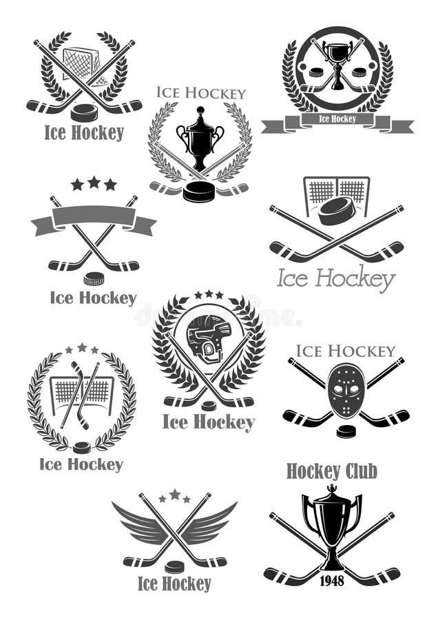 Ice hockey sport game isolated icon set design vector illustration Ice hockey sport game isolated icon set design vector illustration