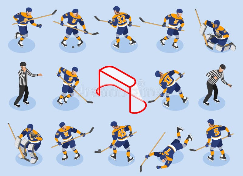 Free Vector  Ice hockey round isometric degrade composition with
