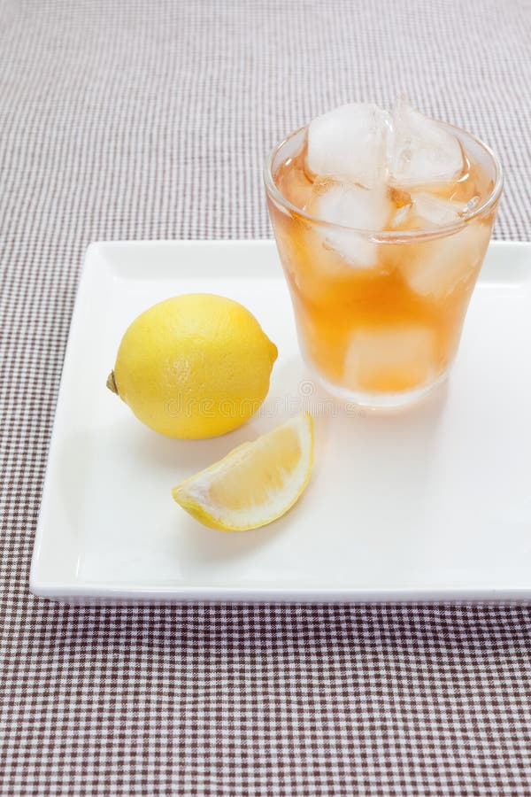 Ice Lemon Tea with Lemon Slice Stock Image Image of brown, mint 92939387