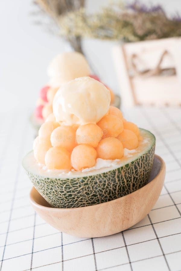 Ice Melon Bingsu, Famous Korean Icecream Stock Photo Image of taste
