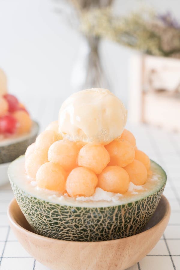 Ice Melon Bingsu, Famous Korean Icecream Stock Photo Image of taste