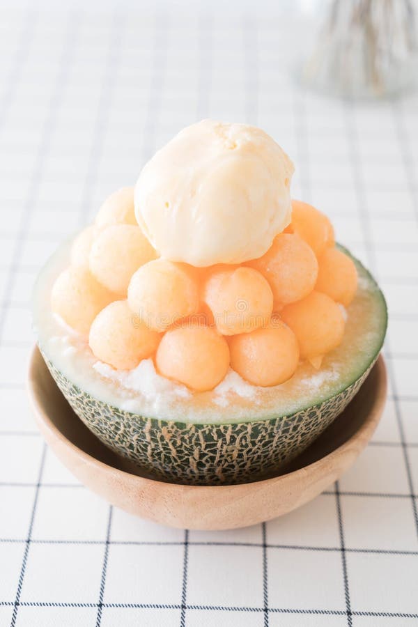 Ice Melon Bingsu, Famous Korean Icecream Stock Image Image of