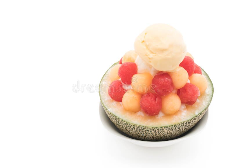 Ice Melon Bingsu, Famous Korean Icecream Stock Image Image of