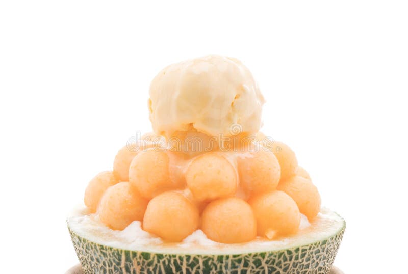 Ice Melon Bingsu, Famous Korean Icecream Stock Photo Image of