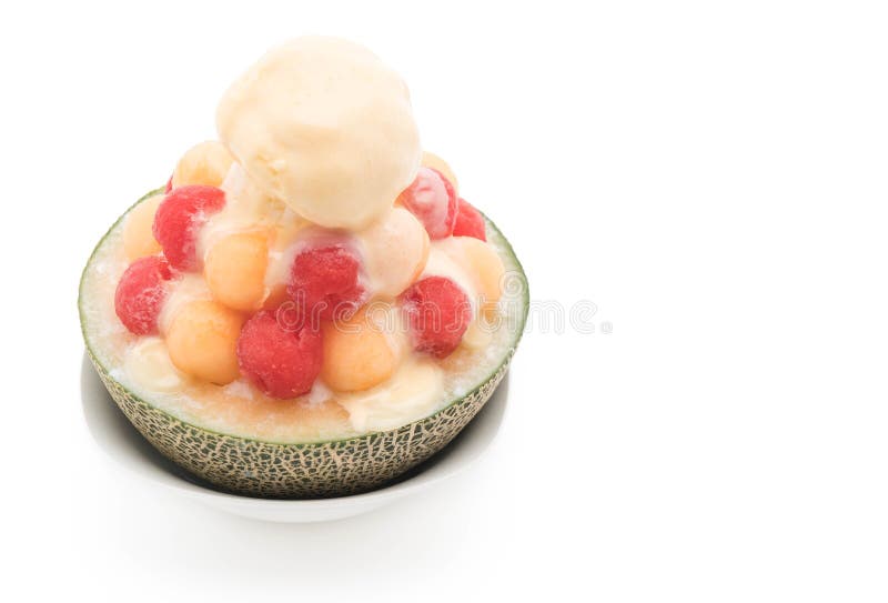 Ice Melon Bingsu, Famous Korean Icecream Stock Photo Image of foods