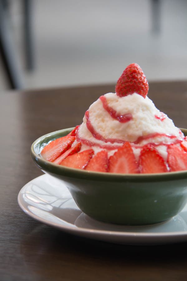 Ice milk Korean dessert, bingsu stock image