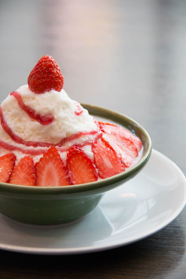 Ice milk Korean dessert, bingsu royalty free stock photo
