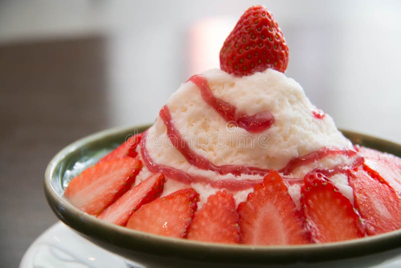 Ice milk Korean dessert, bingsu stock photos
