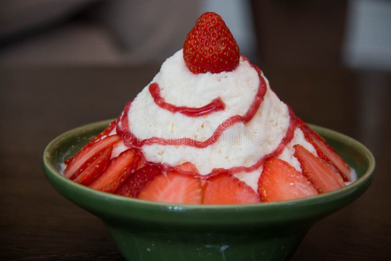 Ice milk Korean dessert, bingsu stock photos