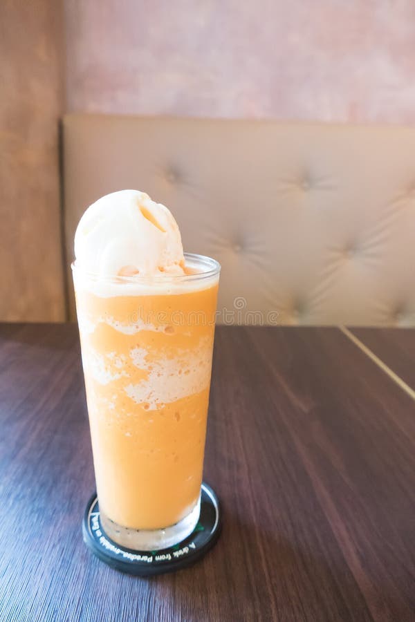 Ice Milk Tea with Icecream Stock Photo Image of cuisine, orange