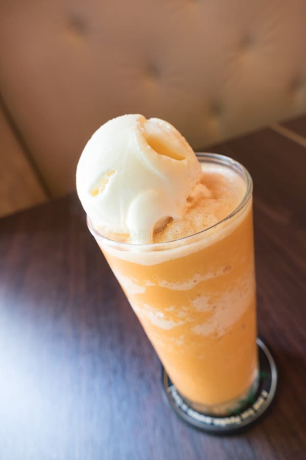 Ice Milk Tea with Icecream Stock Image Image of color, green 74375281