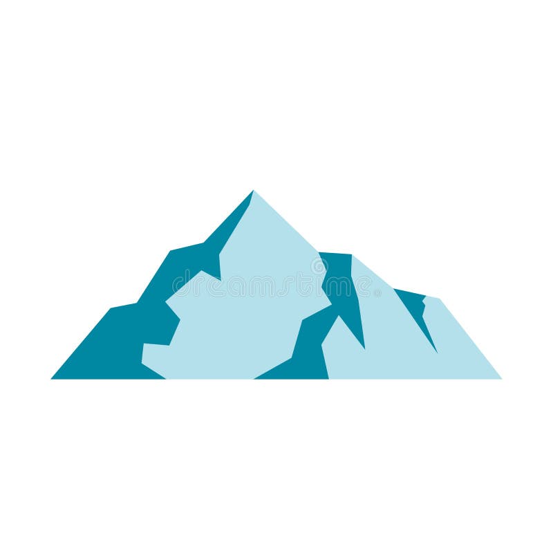 Ice Mountain Icon, Flat Style. Stock Vector - Illustration of hiking