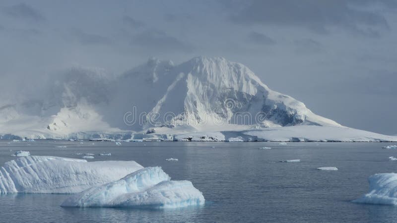 Ice mountains and Icebergs in Antarctica