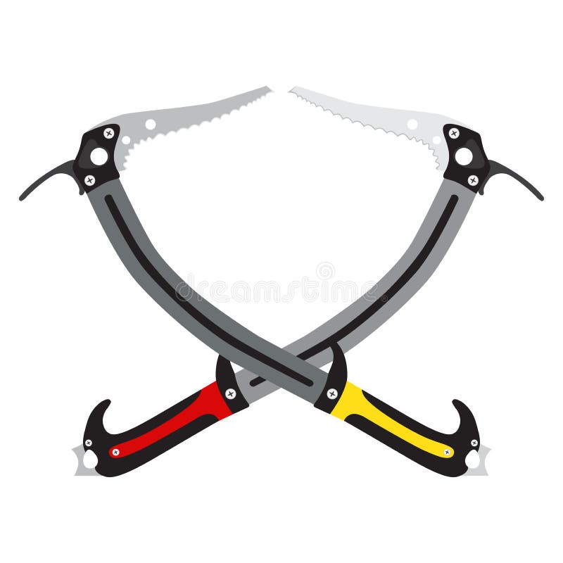 Ice Pick, Axe for Climbing, Mountain Tourism in Flat Style. Stock