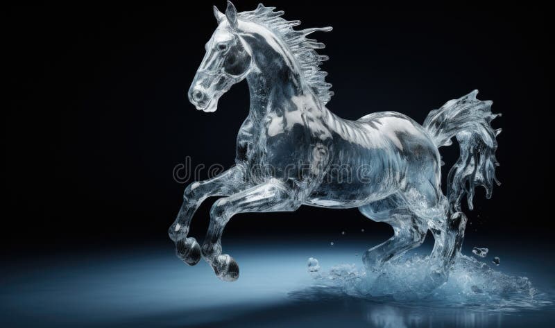 White Pegasus Statuette on Black Background. White Horse with Wings Stock  Photo - Image of mane, running: 298809448