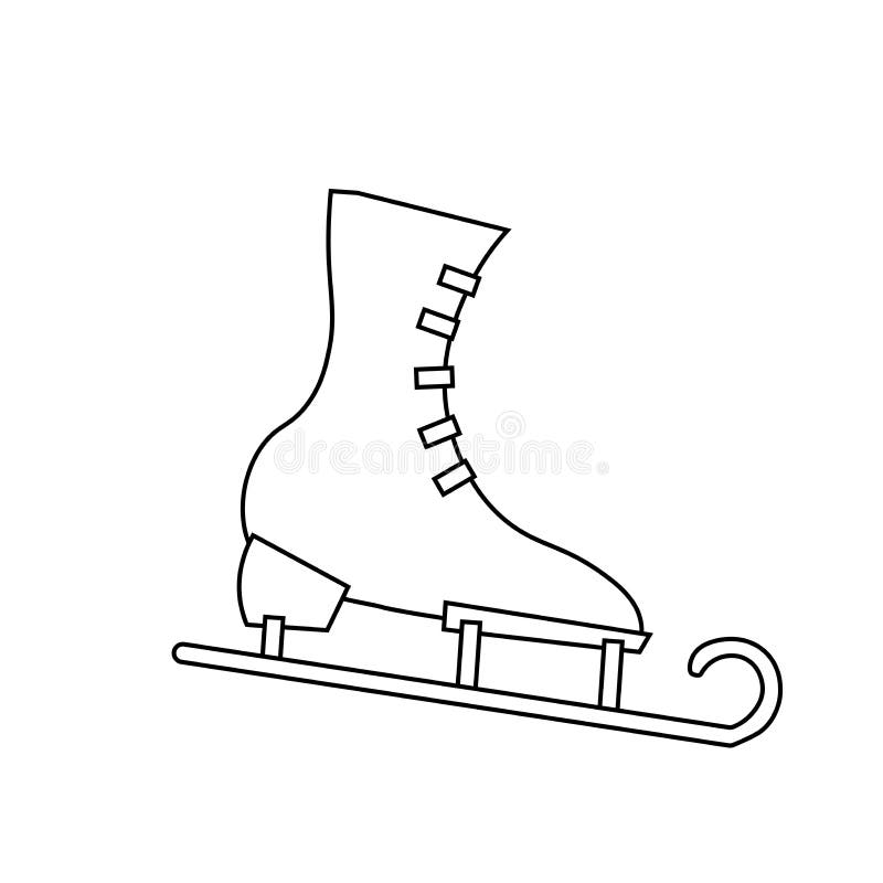 Ice Skates in Doodle Sketch Style Stock Illustration Illustration of