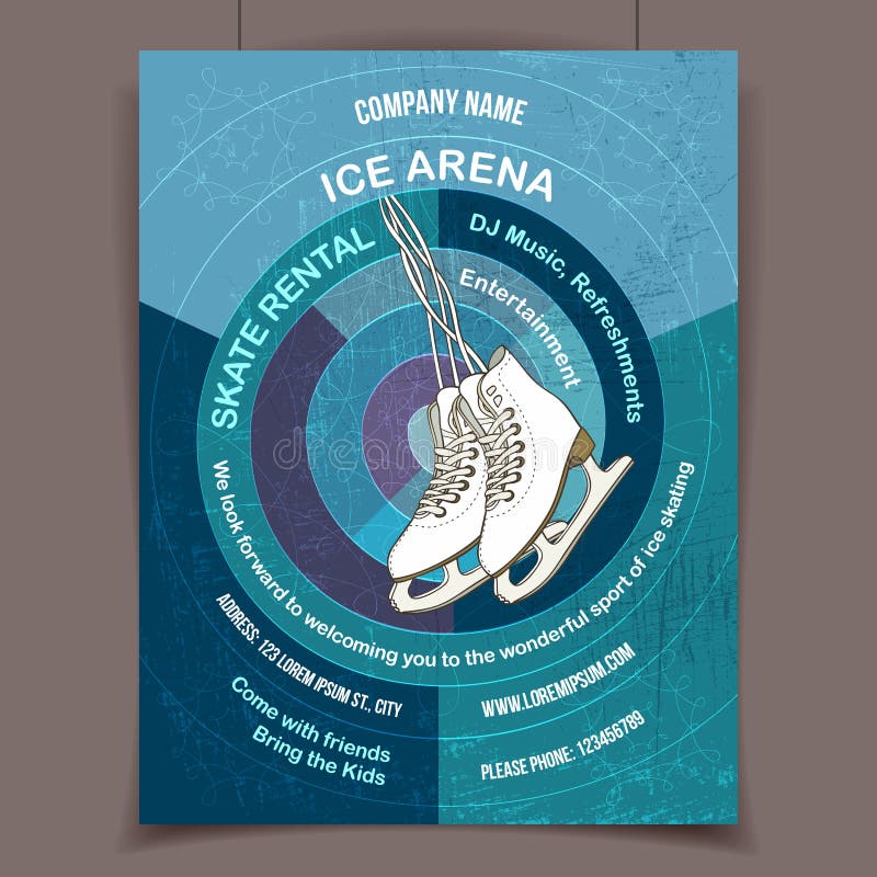 ice skating rink advertising poster stock vector illustration of ice rink flyer