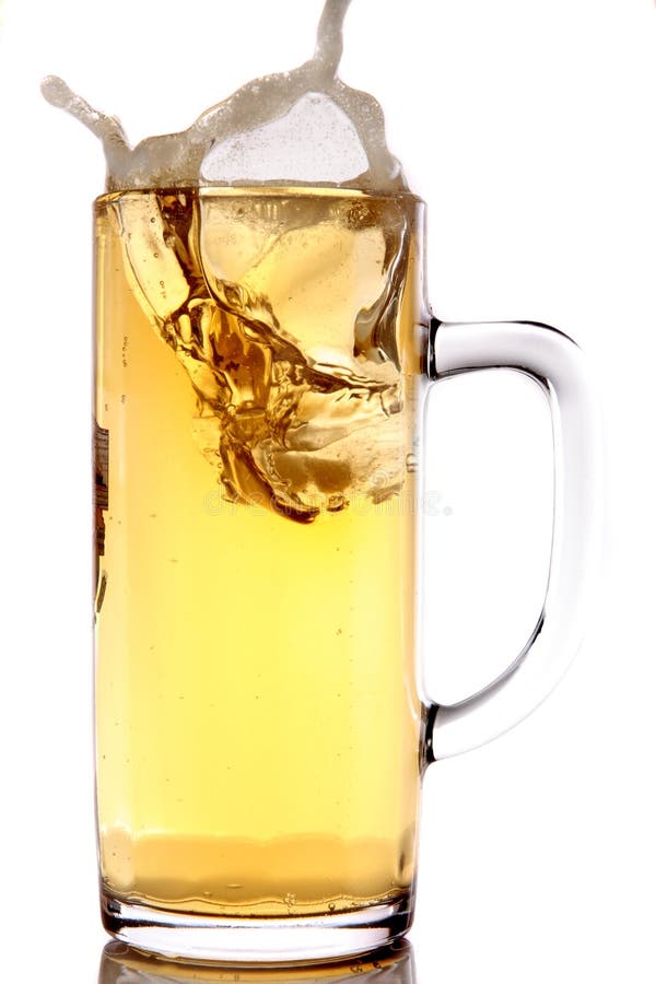Ice Splashing into a Mug of Beer Stock Photo Image of golden, green