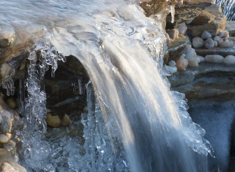 Ice and water on a cascade