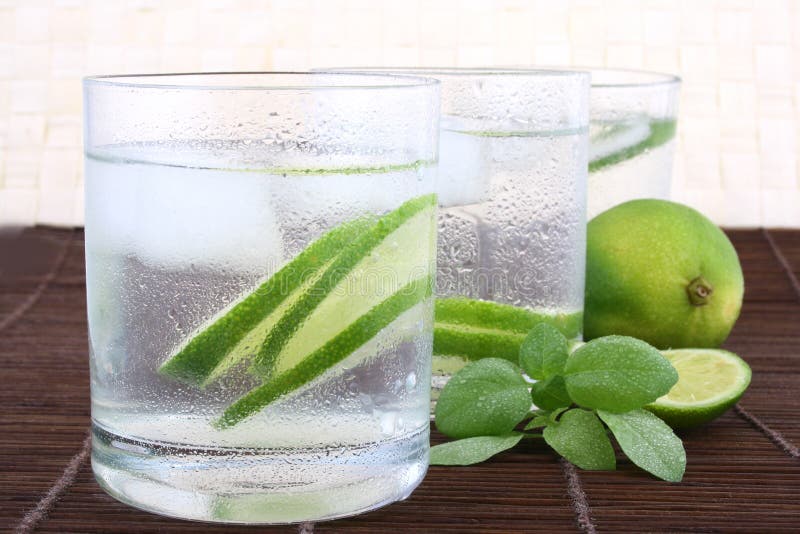 Ice water with lime