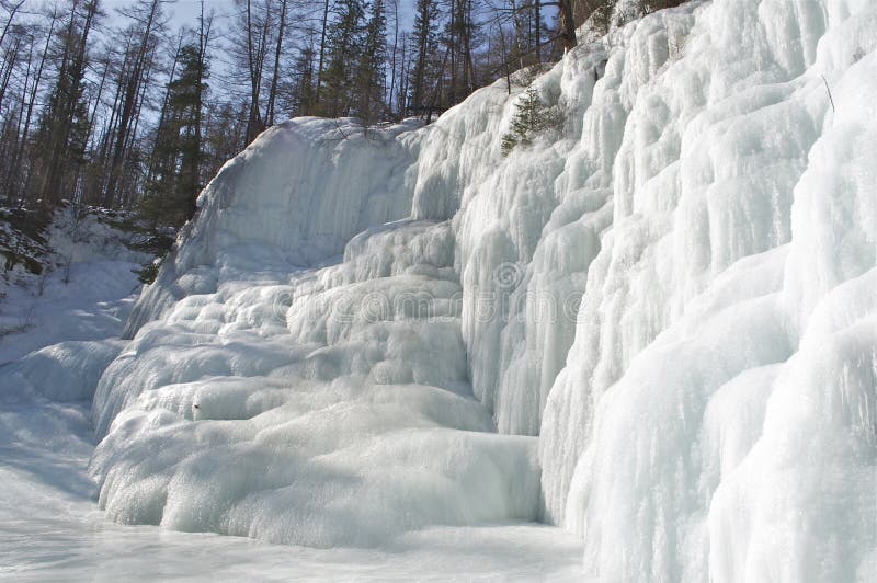 Ice waterfall in Siberis, Russia