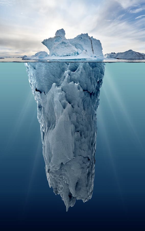 Iceberg com vista subaquática
