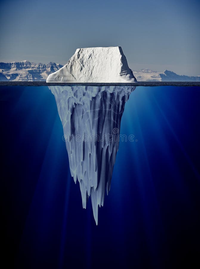 Iceberg con la vista subacquea