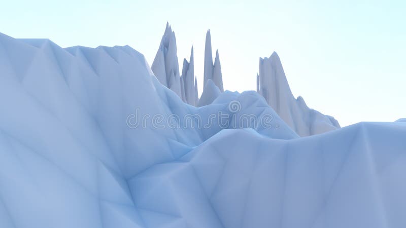 Iceberg concept abstract white background 3d render royalty free illustration