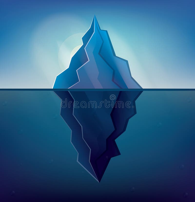 Iceberg en fondo azul Ilustración del vector stock de ilustración Iceberg en fondo azul Ilustración del vector stock de ilustración