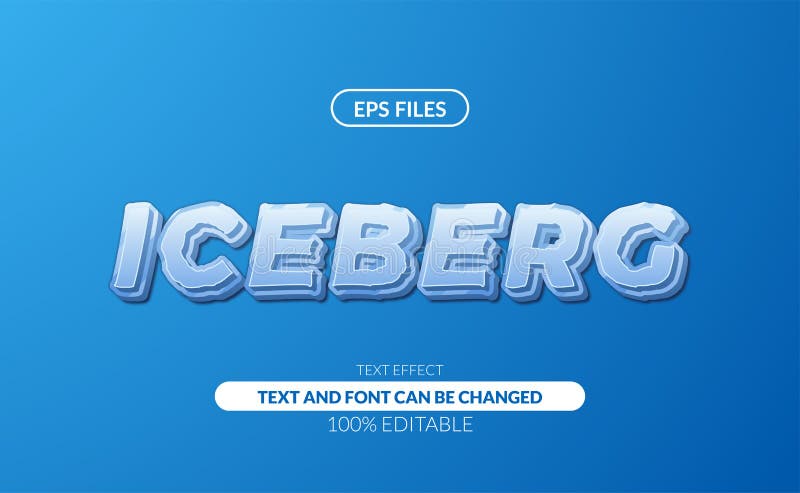 Iceberg frío 3d azul blanco fuerte tallado hielo efecto de texto editable. archivo vector de pasos libre illustration Iceberg frío 3d azul blanco fuerte tallado hielo efecto de texto editable. archivo vector de pasos libre illustration