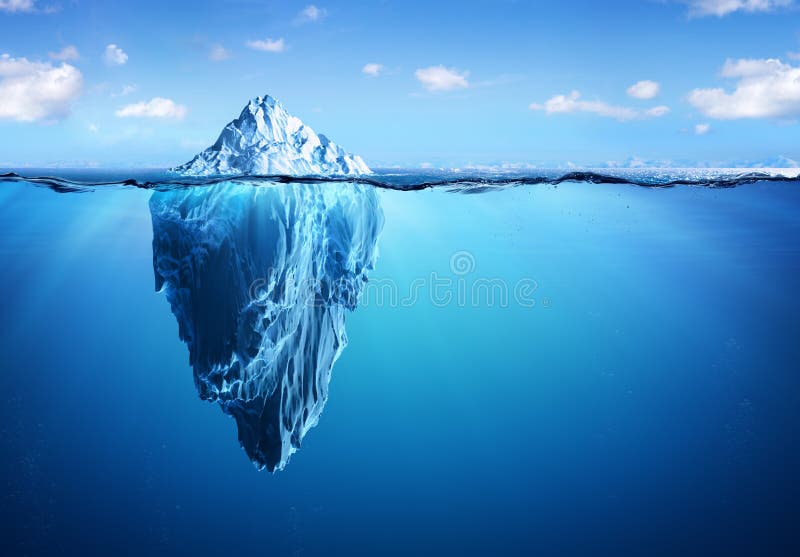 Iceberg - Hidden Danger And Global Warming royalty free stock photography Iceberg - Hidden Danger And Global Warming royalty free stock photography