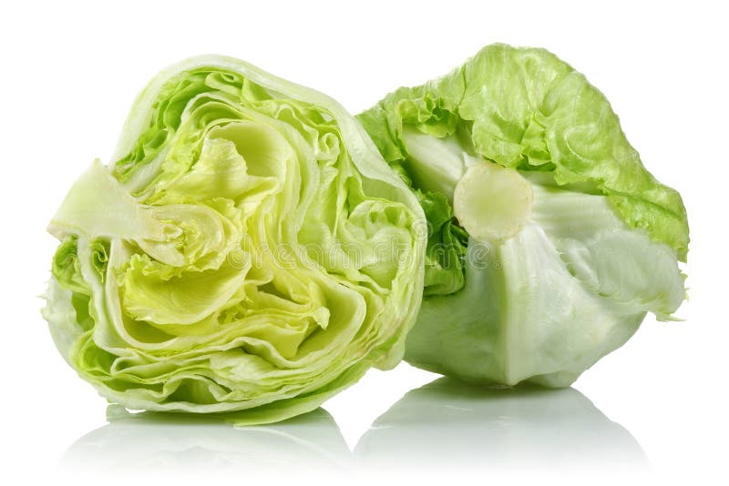 Iceberg lettuce. On white background royalty free stock image
