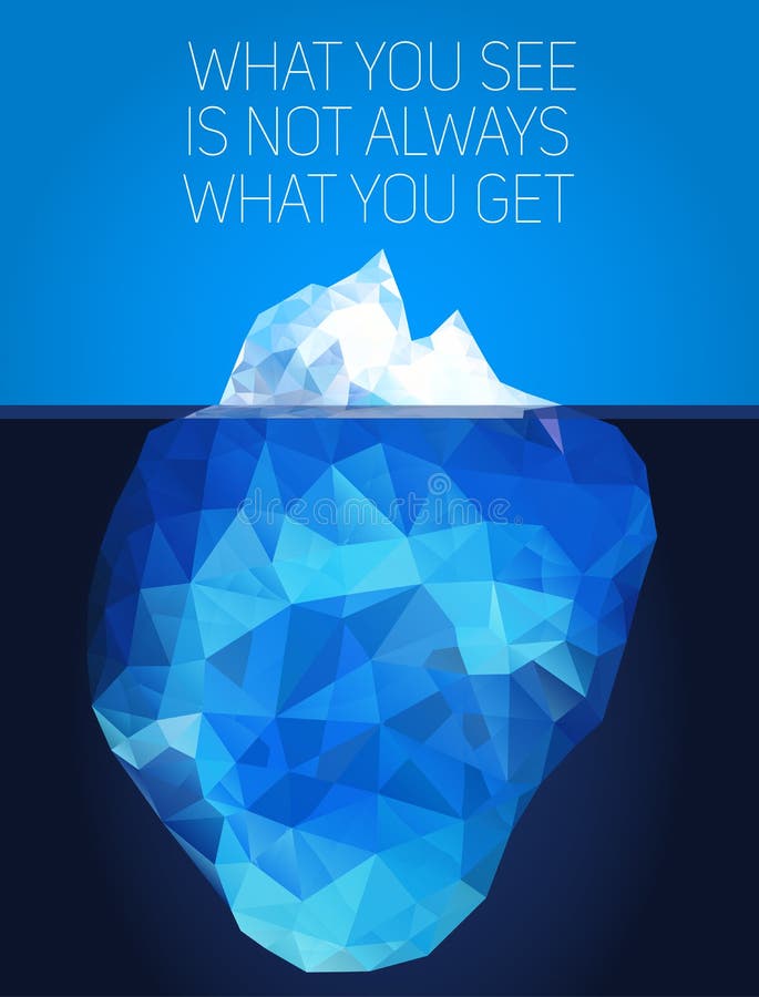Iceberg sotto acqua ed al disopra della superficie Vettore illustrazione di stock Iceberg sotto acqua ed al disopra della superficie Vettore illustrazione di stock