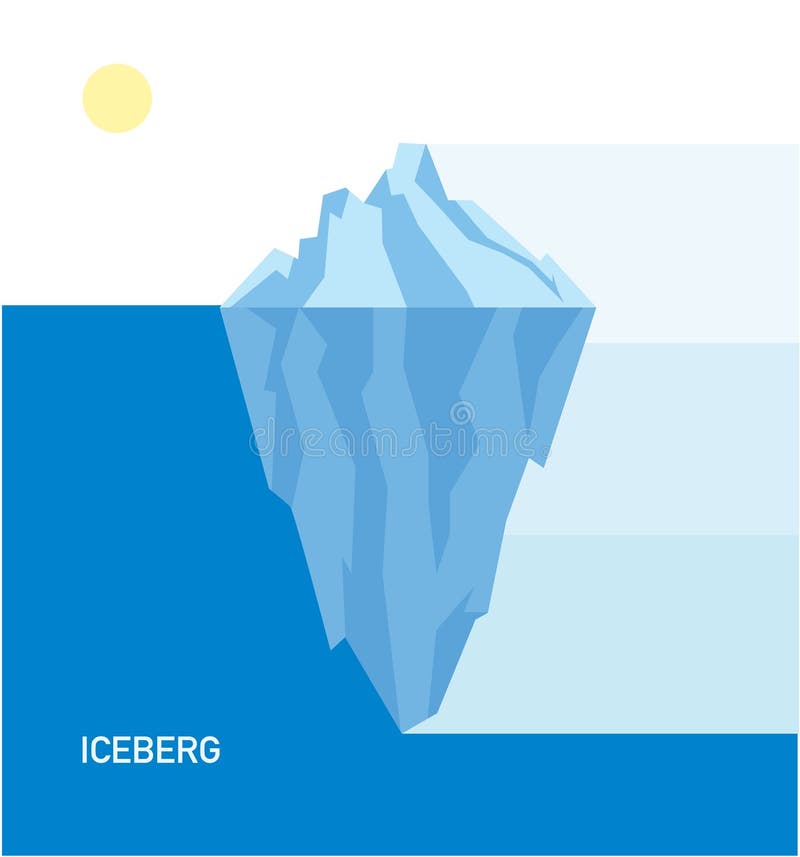 Iceberg Under and Above Water, Business Infographic, Polygon Vector ...