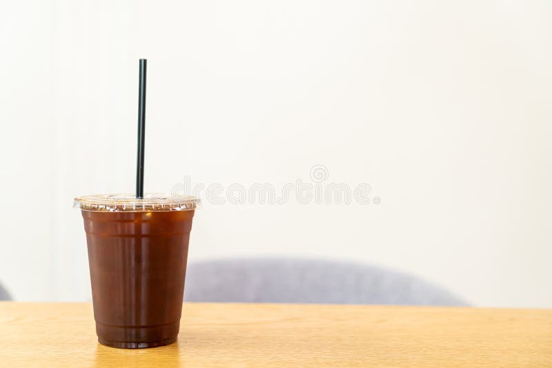 Iced Americano Coffee in Cafe Stock Photo Image of chocolate, dessert