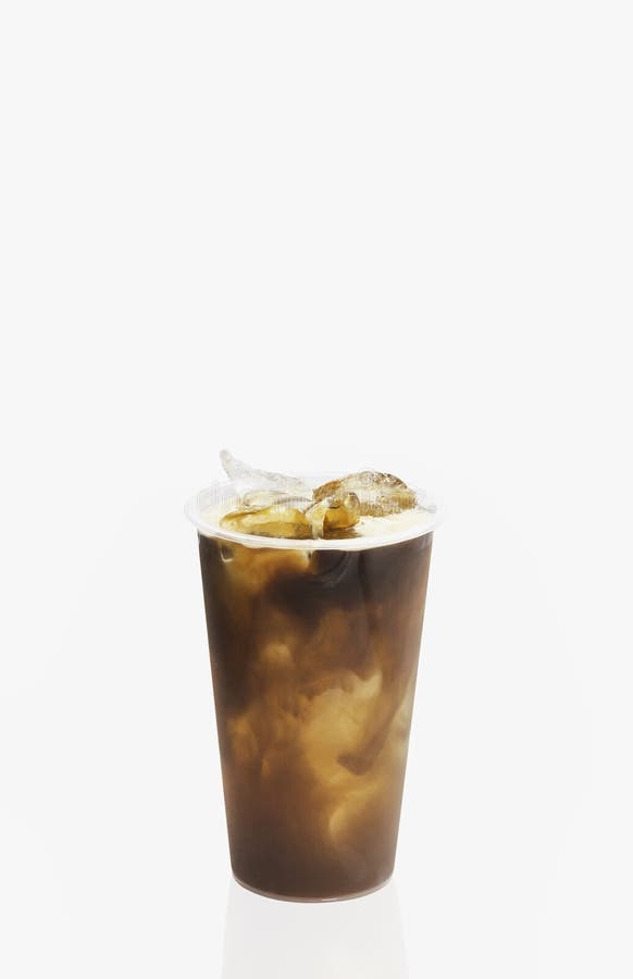 Iced Black Coffee Americano Isolated on White Backgroung in Clipping