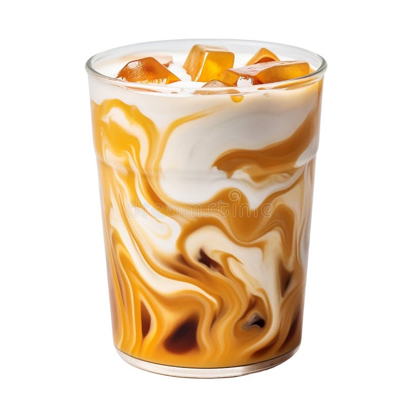 Glass with Latte Macchiato on Transparent Background Stock Illustration -  Illustration of cream, closeup: 112655835