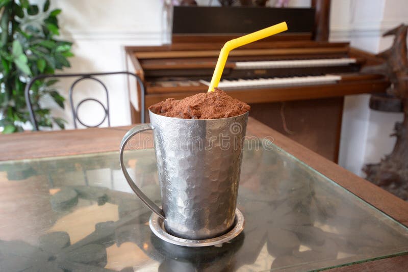 Iced Chocolate with Chocolate Powder Stock Photo Image of chocolate