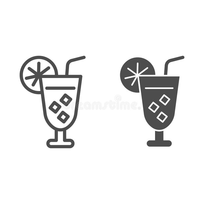 Cold Drinks Flat Icon Set, Summer Beverages Symbols Collection, Vector Sketches, Logo