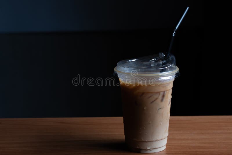 Iced Coffee in Clear Plastic Cup Stock Photo Image of espresso
