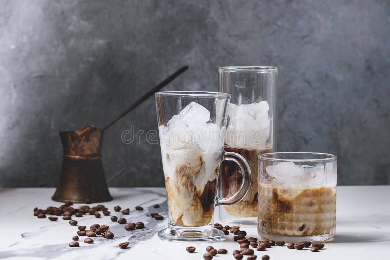 Iced coffee cocktail stock photo. Image of dessert, cold - 119566672