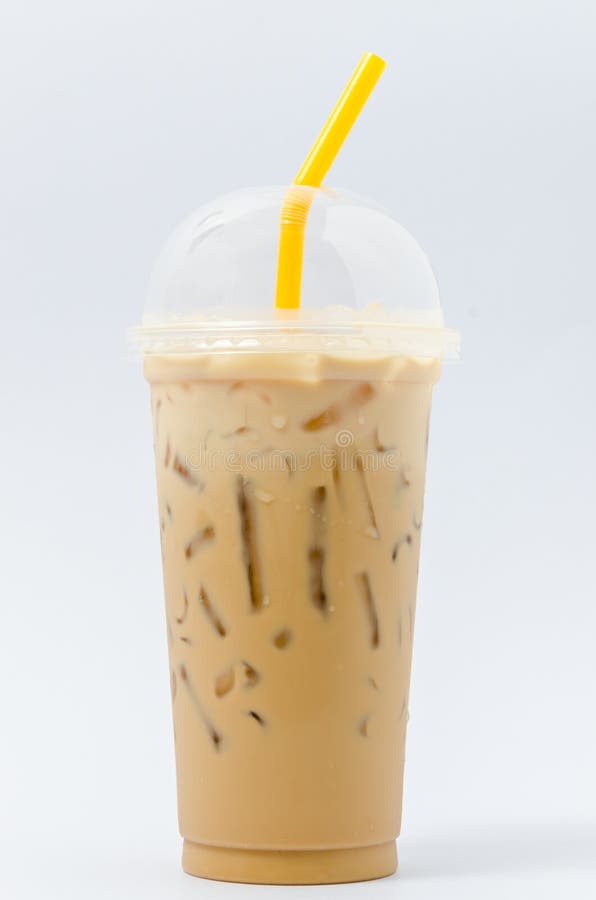 Iced Coffee Straw Plastic Cup Isolated Stock Photo 369810074