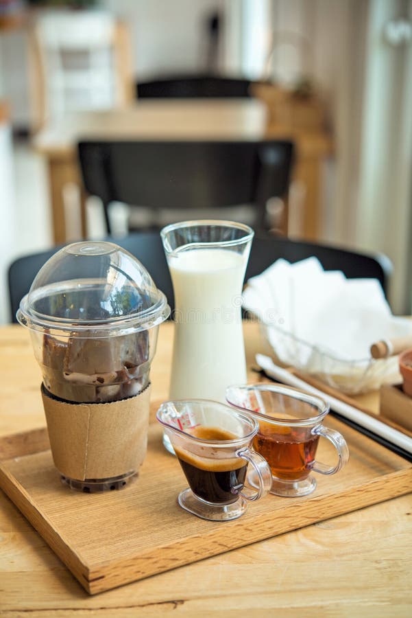 Iced Coffee Espresso Homemade and Ice Coffee Frozen Stock Photo - Image