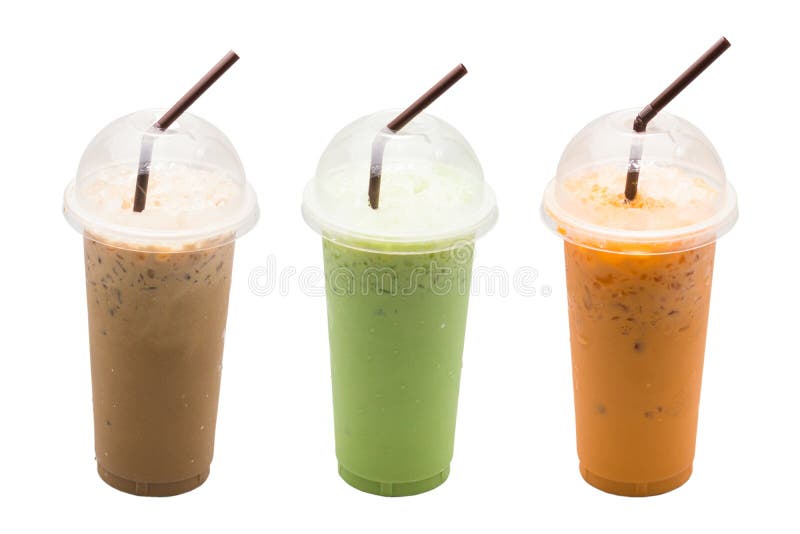 Iced Coffee,Green Tea Milk,Milk Tea Stock Image Image of natural