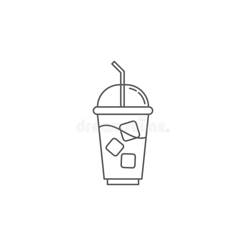 Iced coffee with ice cubes icon vector icon symbol drink isolated on white  eps10. Iced coffee with ice cubes icon vector icon symbol drink isolated on white  eps10