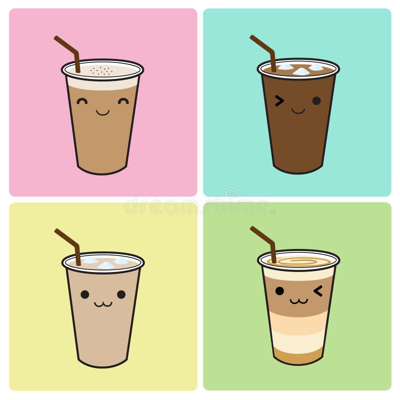 Iced coffee icon on colorful background