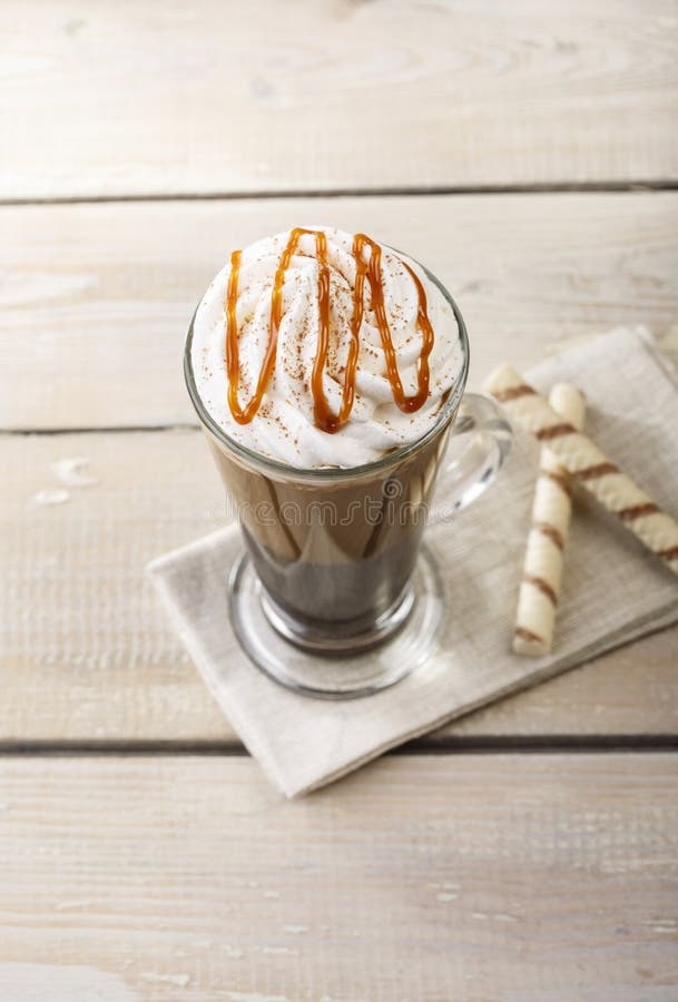 Iced Coffee with Milk and Ice Cream Stock Image Image of background